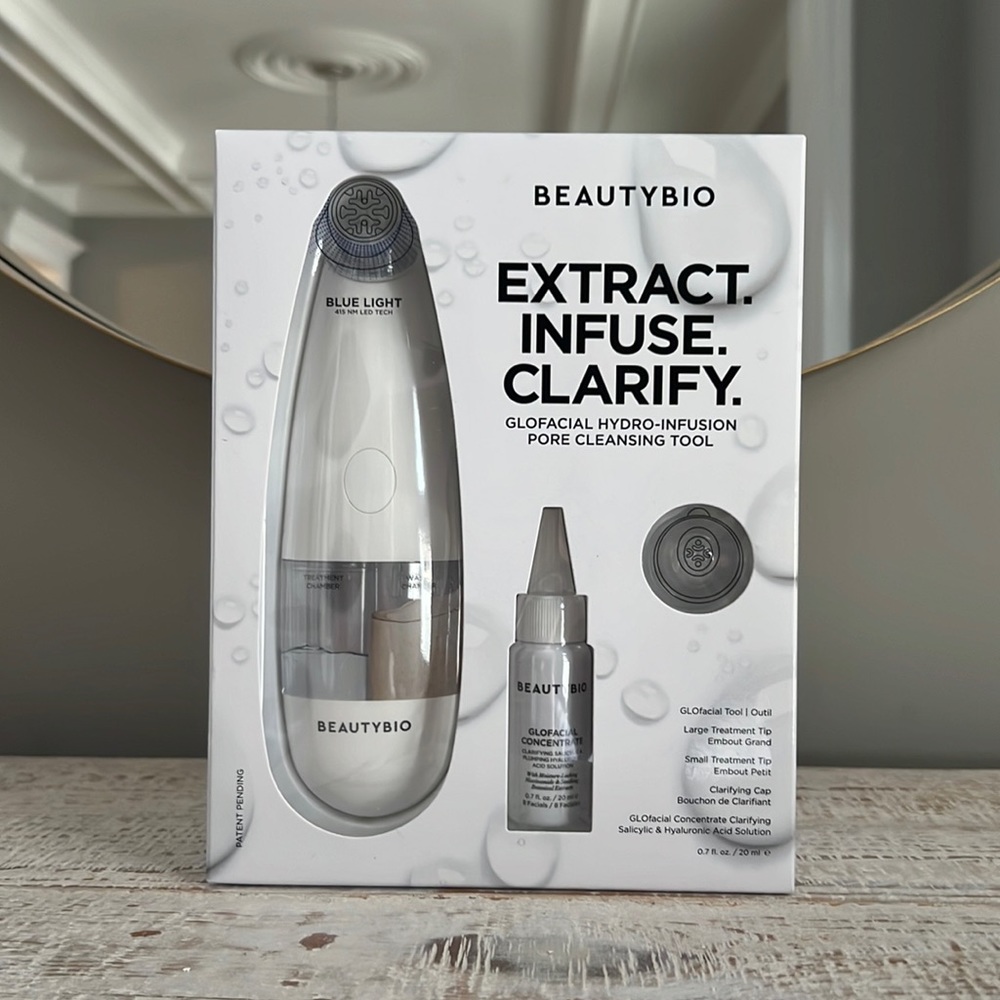 BeautyBio Glofacial HydroInfusion Pore Cleansing Tool + Concentrate New in Box